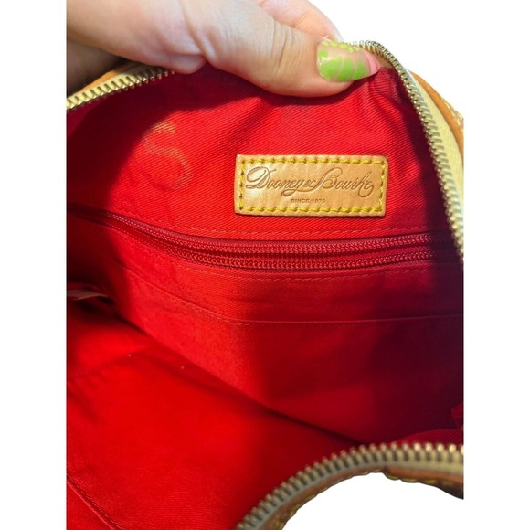 Dooney & Bourke Hobo Bag Monogram Canvas Leather Trim Shoulder Bag - Picture 2 of 5